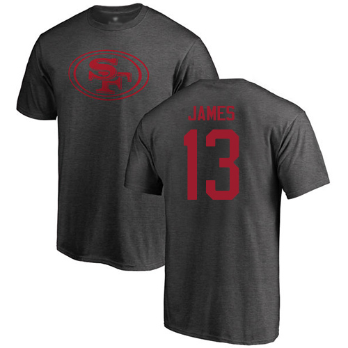 Men San Francisco 49ers Ash Richie James One Color #13 NFL T Shirt